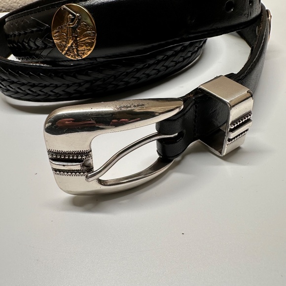 Brighton Onyx Black Leather Golf Belt Mens Size 46 Classic Preppy Vintage - Picture 3 of 16